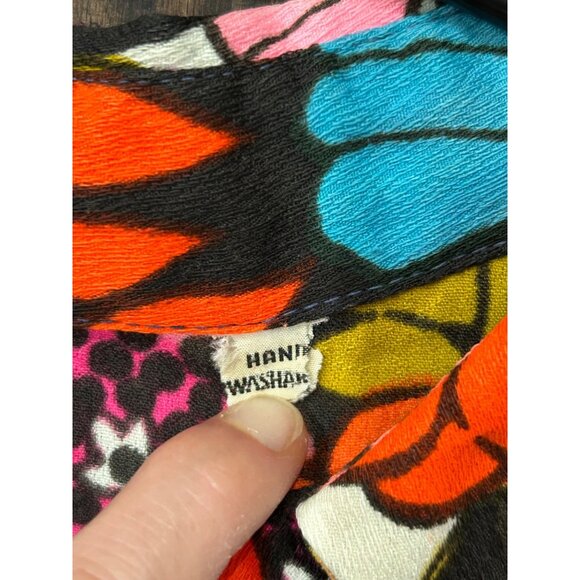 Vintage 1970s Jodi Stevens California Floral Butterfly Psychedelic Blouse - Picture 7 of 9